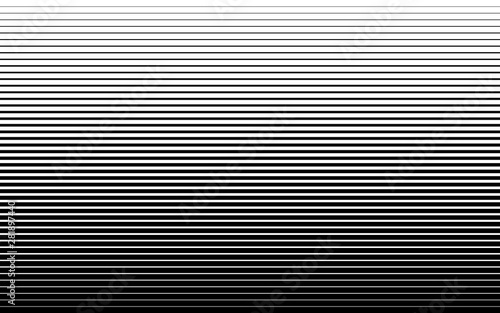 Horizontal speed line halftone pattern thick to thin. Vector illustration
