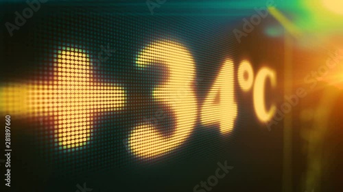Extremely hot temperatures in Celcius degrees, summer heat earth global warming