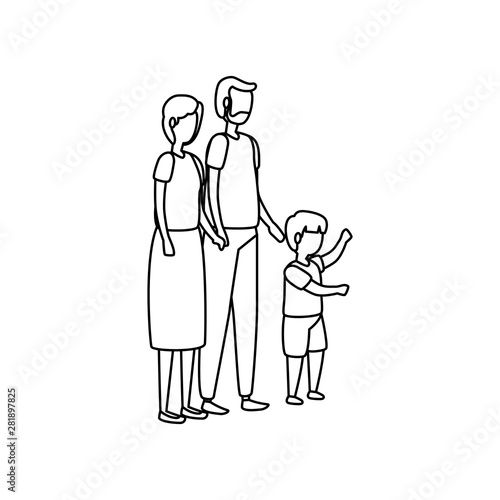 cute grandparents couple with grandson