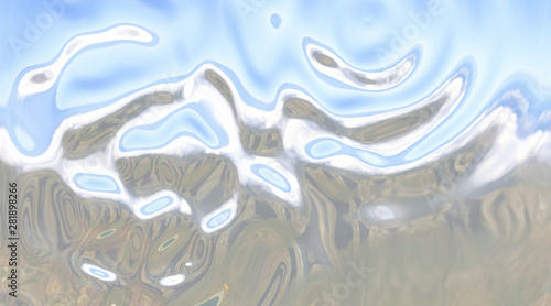 Water surface.  Raindrops. Panoramic vector illustration 