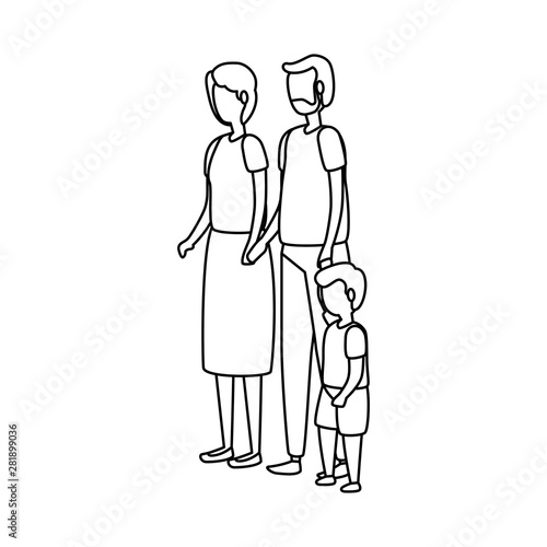 cute grandparents couple with grandson