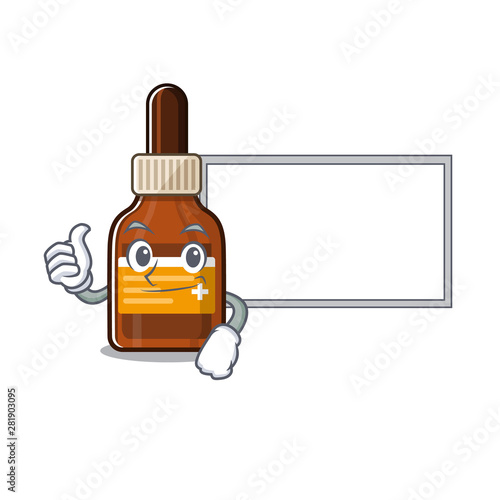 Thumbs up with board iodine isolated with in the mascot