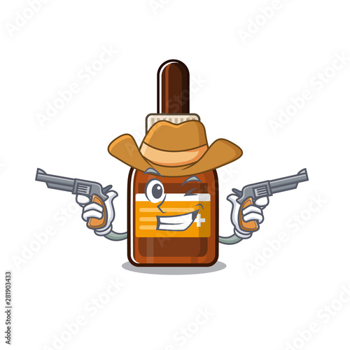 Cowboy iodine isolated with in the mascot