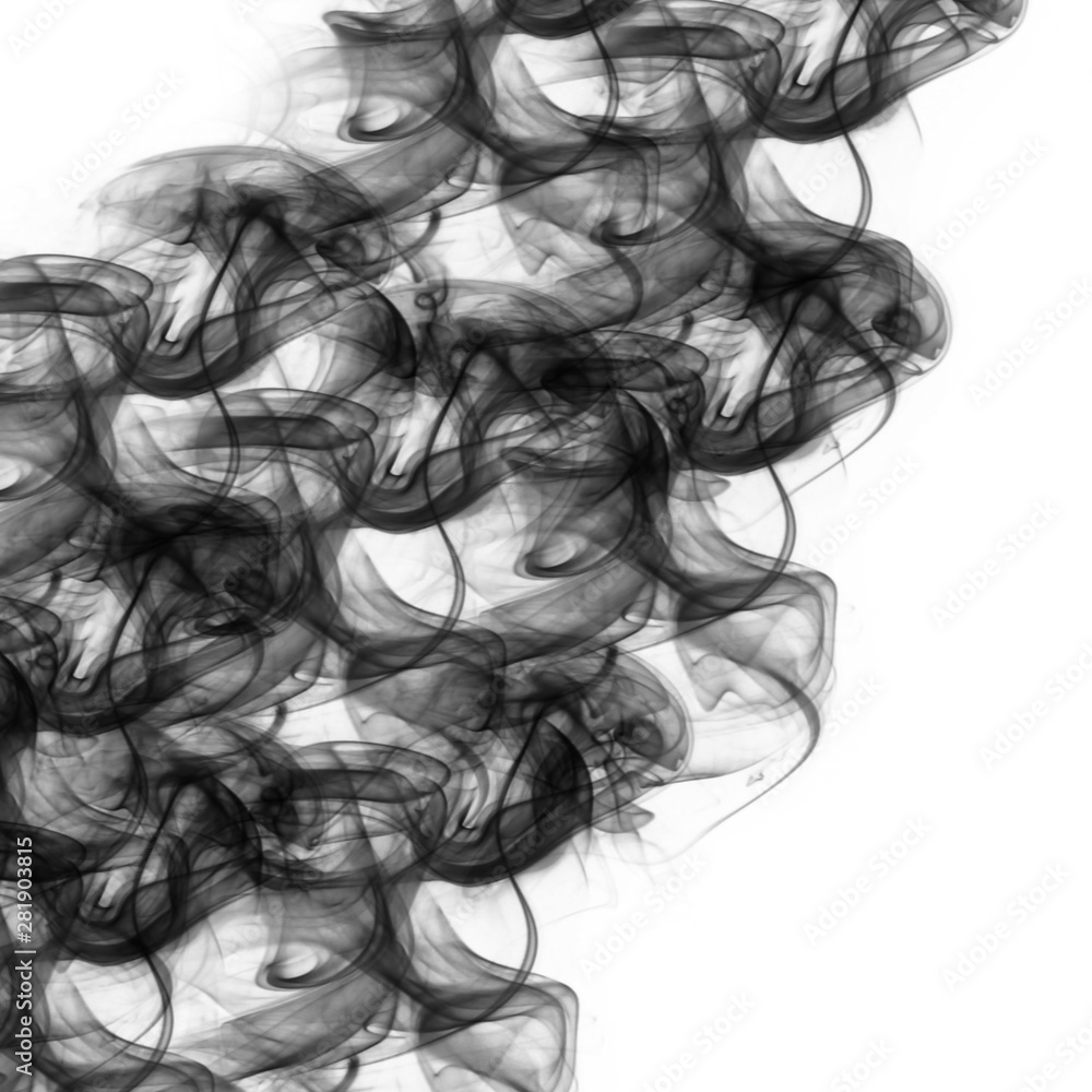 Fototapeta premium black hand drawn watercolor transparent smoke background pattern with white areas