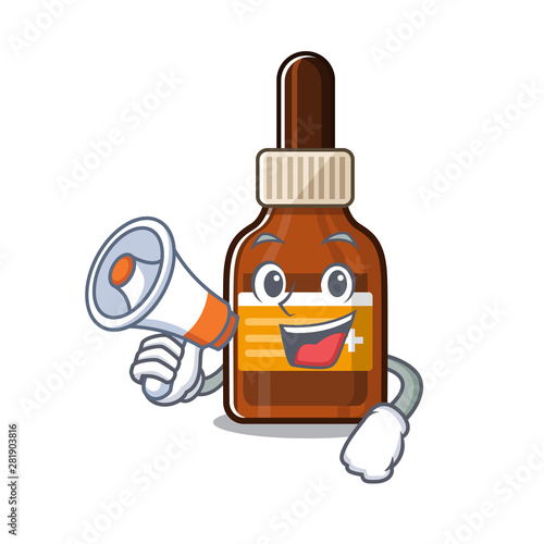 With megaphone iodine isolated with in the mascot