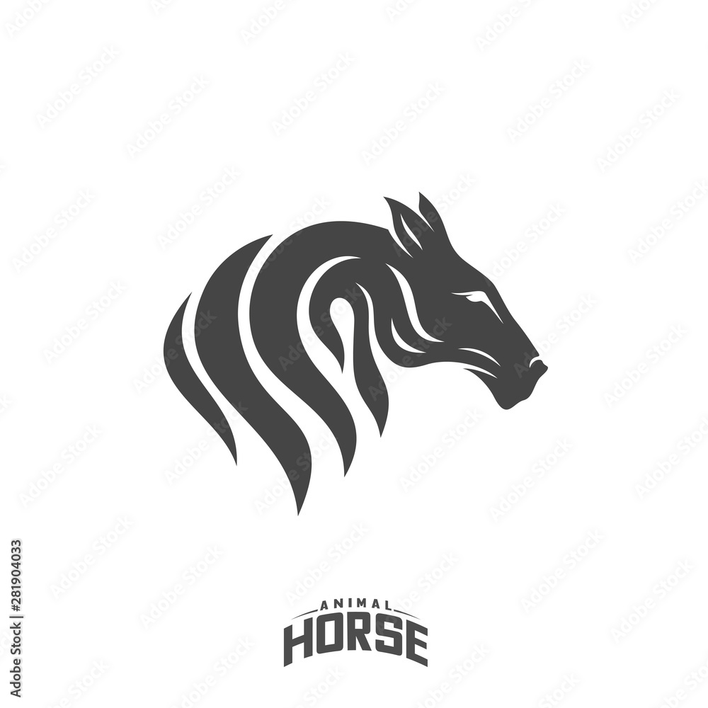 Head Horse logo design vector. Horse Fire logo template. Illustration Vector Head Horse logo design vector. Horse Fire logo template. Illustration Vector