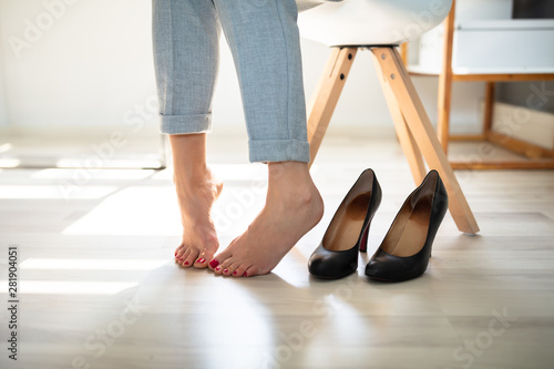 Woman's Leg Near High Heels