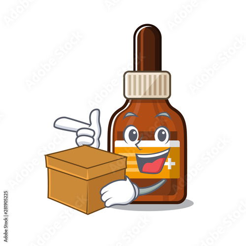 With box iodine with the a cartoon shape