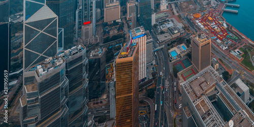 Hong Kong Cityscape in aerial view