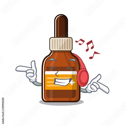 Listening music iodine in the character medicine box