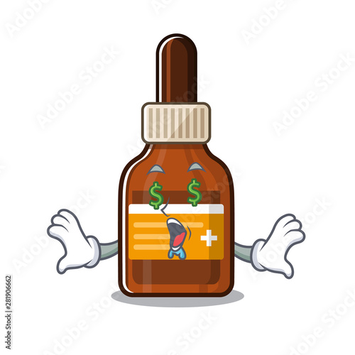 Money eye iodine in the a cartoon bag