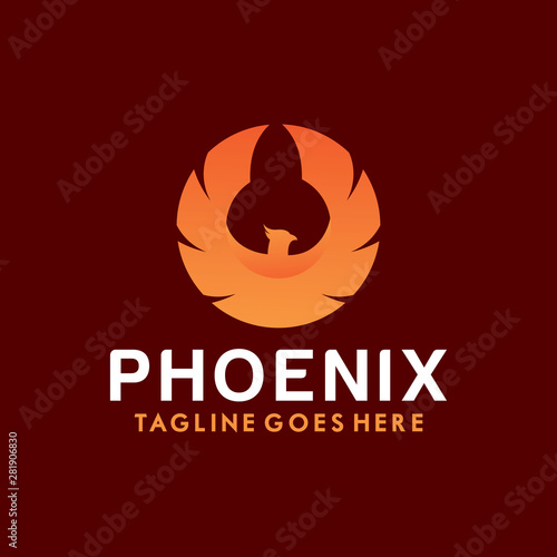 Phoenix Logo Vector With Colorful. Animal Icon. Eagle Symbol. Bird Logotype Design Inspiration.