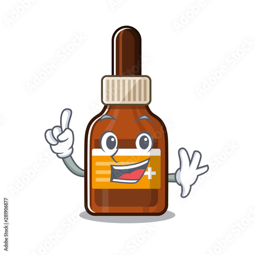 Finger iodine in the a cartoon bag