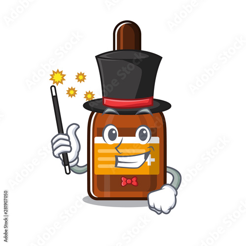 Magician iodine in the a cartoon bag