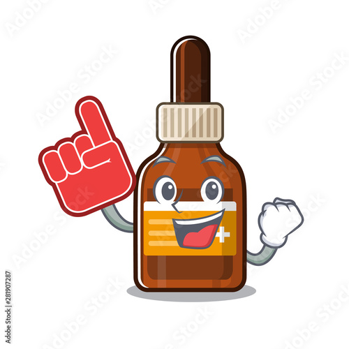 Foam finger iodine in the a cartoon bag