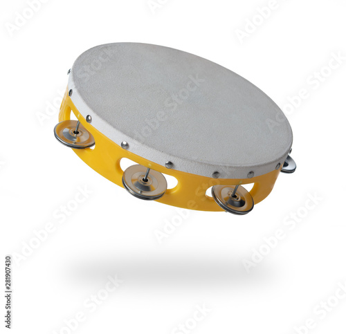 Canvas Print Tambourine isolated on a white background