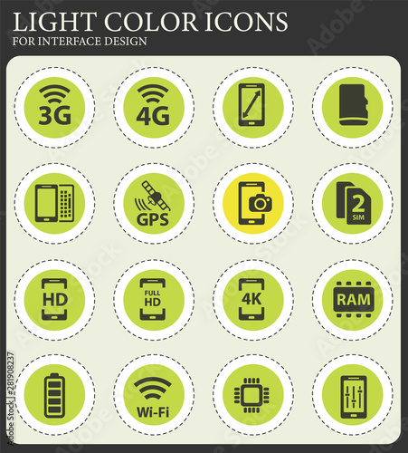 Smarthone specs simply icons