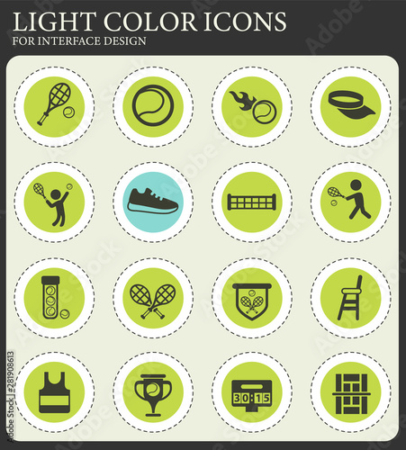 tennis icon set
