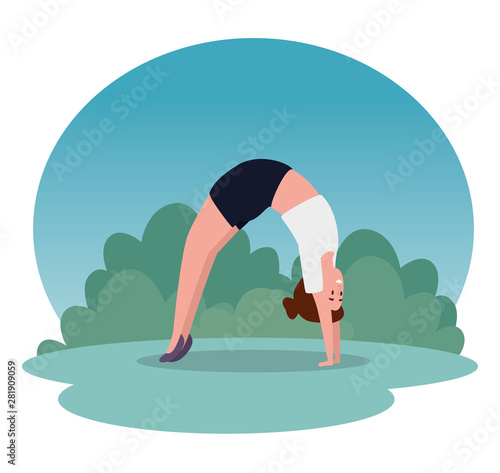 healthy woman training yoga meditation