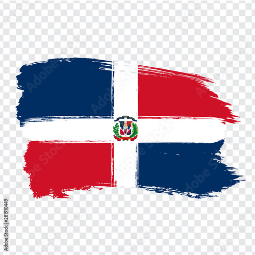 Flag Dominican Republic from brush strokes. Flag of Dominican Republic on transparent background for your web site design, logo, app, UI. Stock vector.  EPS10.