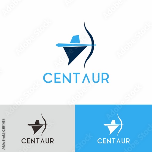 Centaur Logo White Blue Color