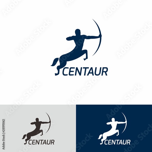 Centaur Logo White Blue Color photo