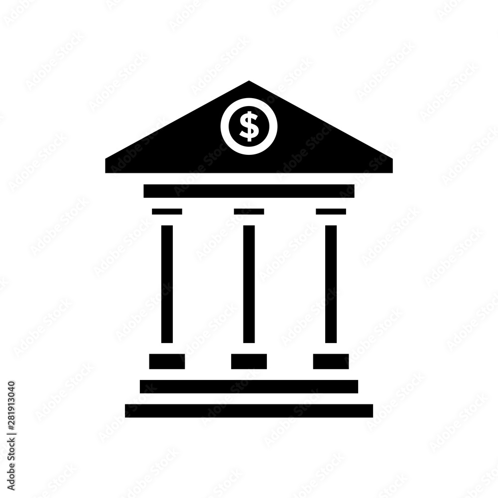 bank icon vector in simple style template bank icon vector in simple style template