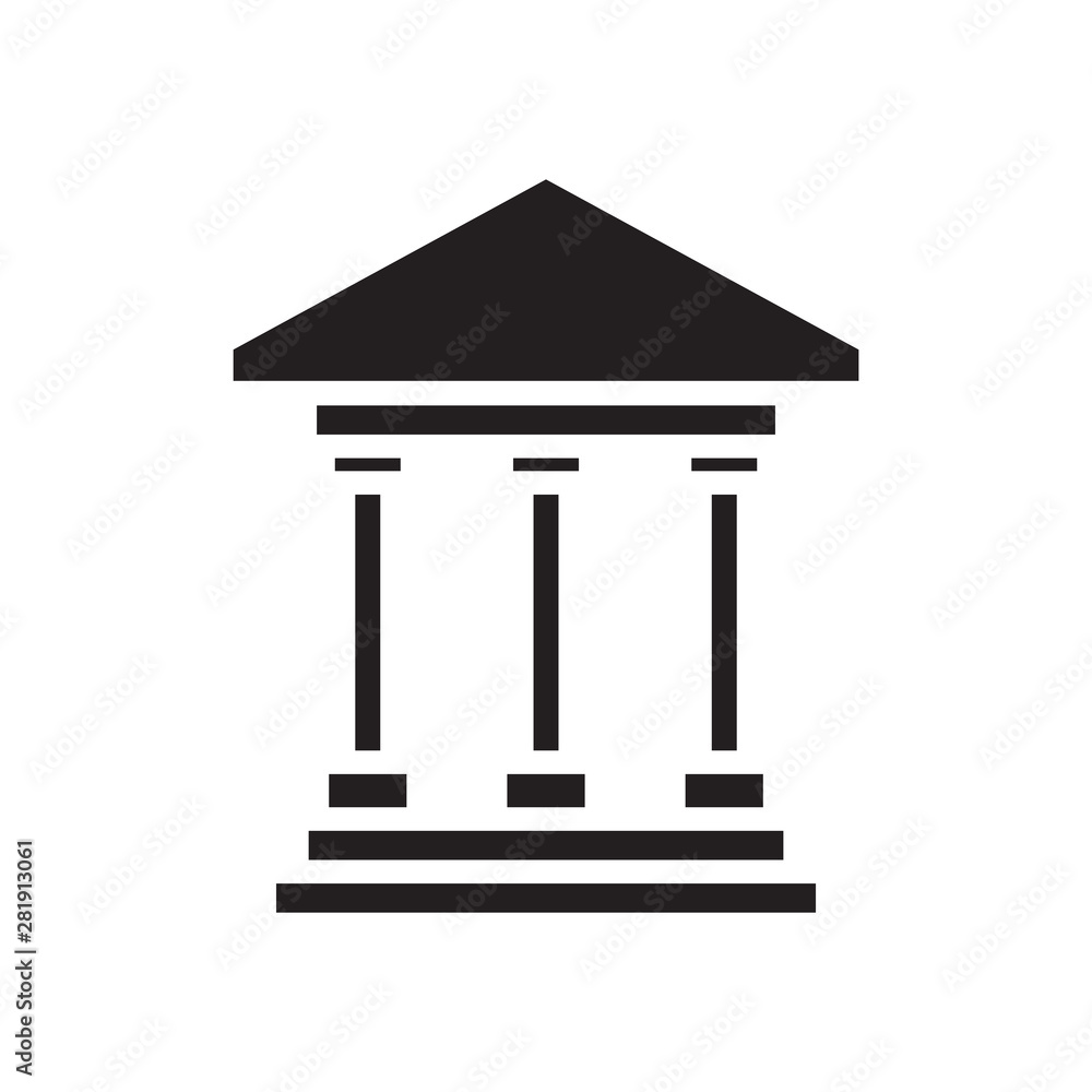 bank icon vector in simple style template bank icon vector in simple style template