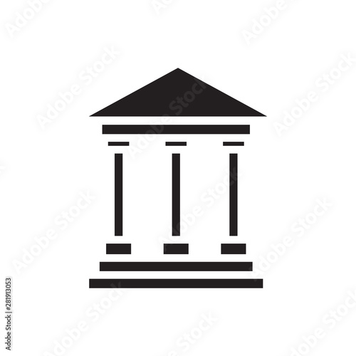 bank icon vector in simple style template