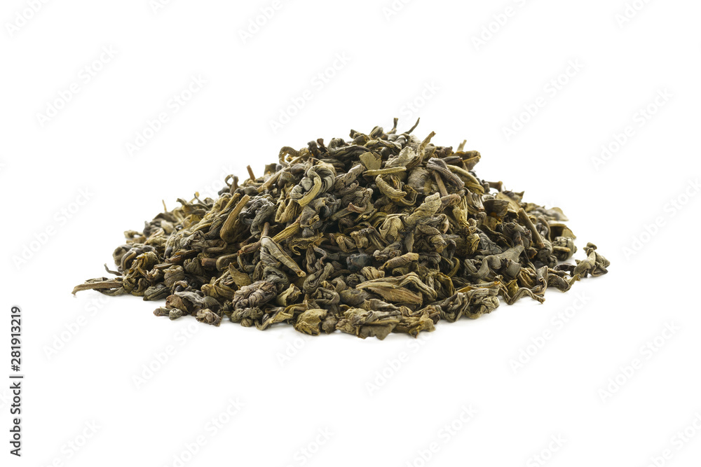 Dry oolong tea leaves isolated on white background. Dry oolong tea leaves isolated on white background.