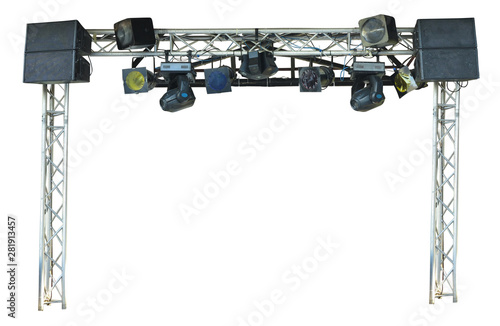 Studio spotlight lighting equipment isolated on white