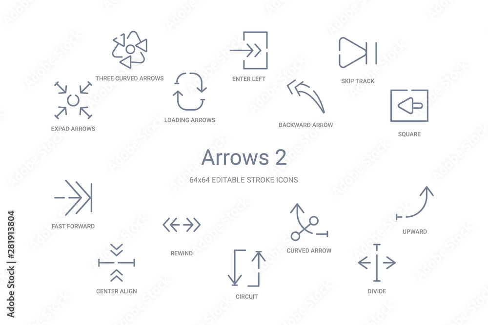 arrows 2 concept 14 outline icons