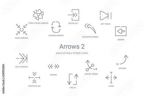 arrows 2 concept 14 outline icons