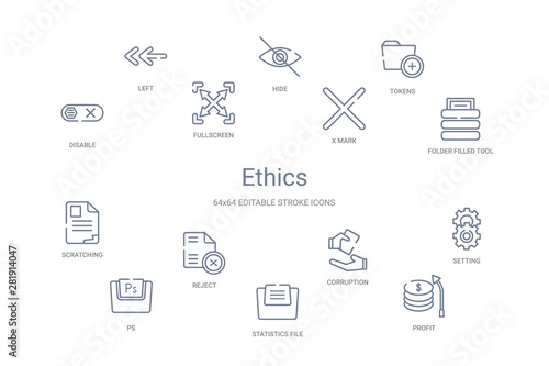 ethics concept 14 outline icons