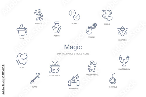 magic concept 14 outline icons