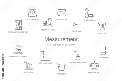 measurement concept 14 outline icons