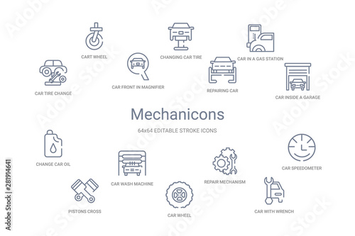 mechanicons concept 14 outline icons photo