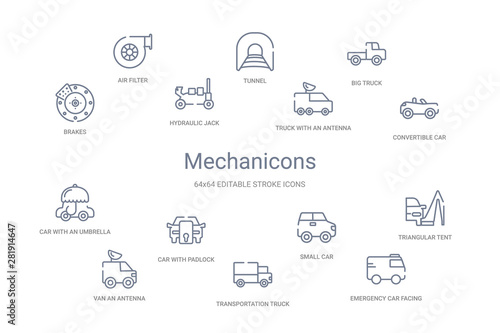 mechanicons concept 14 outline icons © zaurrahimov