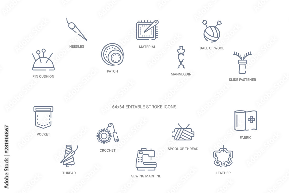 sew concept 14 outline icons