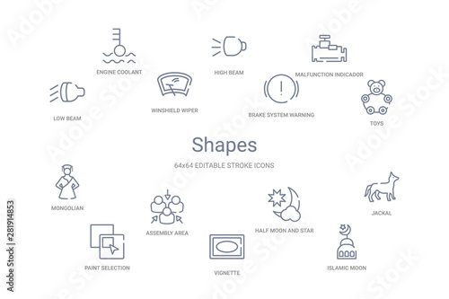 shapes concept 14 outline icons