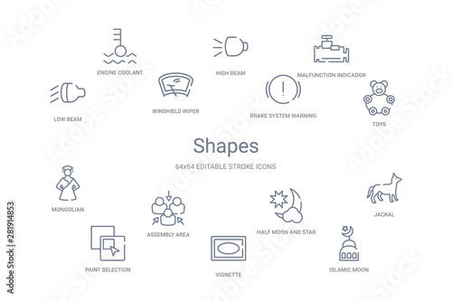 shapes concept 14 outline icons