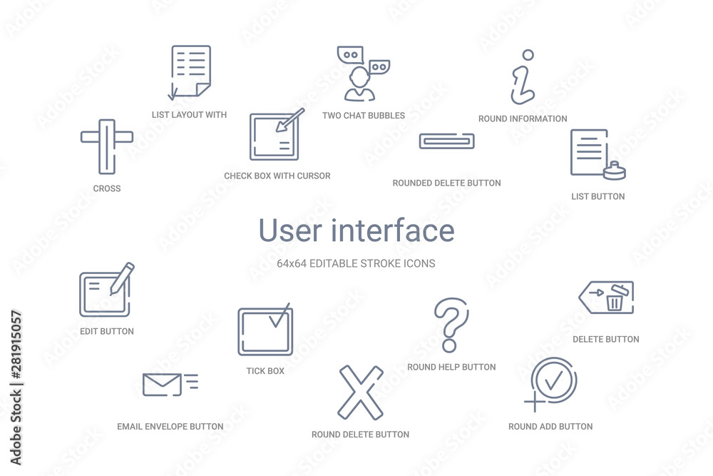 user interface concept 14 outline icons user interface concept 14 outline icons