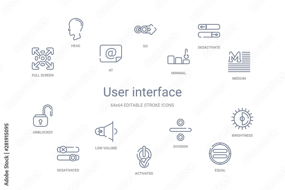 Fototapeta premium user interface concept 14 outline icons