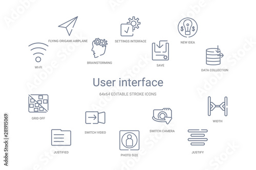 user interface concept 14 outline icons