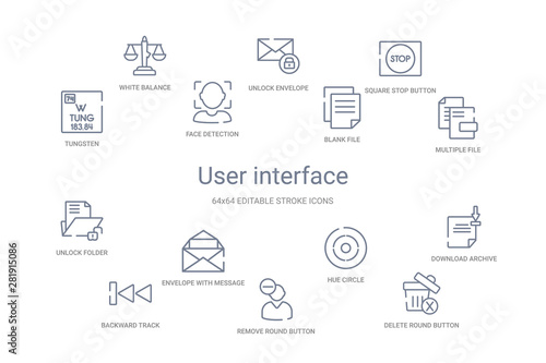 user interface concept 14 outline icons