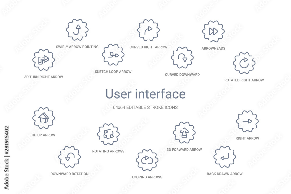 user interface concept 14 outline icons user interface concept 14 outline icons