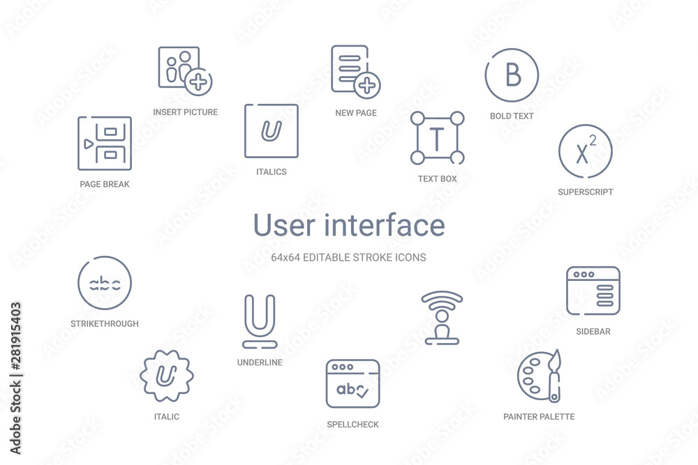 user interface concept 14 outline icons user interface concept 14 outline icons