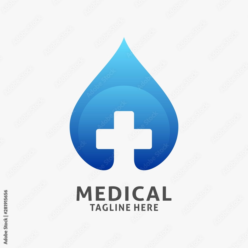 Medical healthcare logo design in nature water drop Medical healthcare logo design in nature water drop