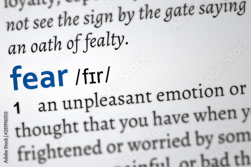 fear in a dictionary page