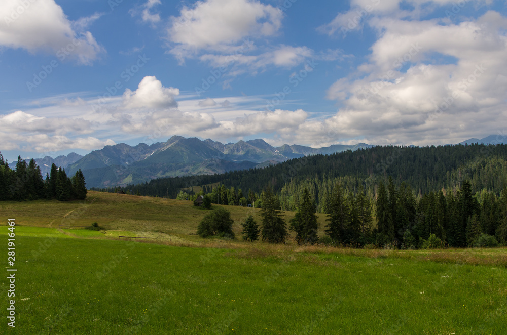 Rural landscape near Tatra Mountains in Poland
